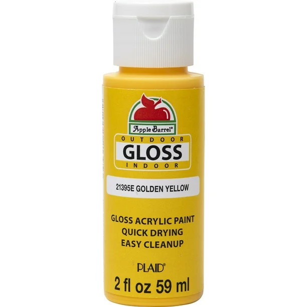Apple Barrel 21395E Acrylic Craft Paint, Gloss Finish, Golden Yellow, 2 fl oz - Walmart.com | Walmart (US)