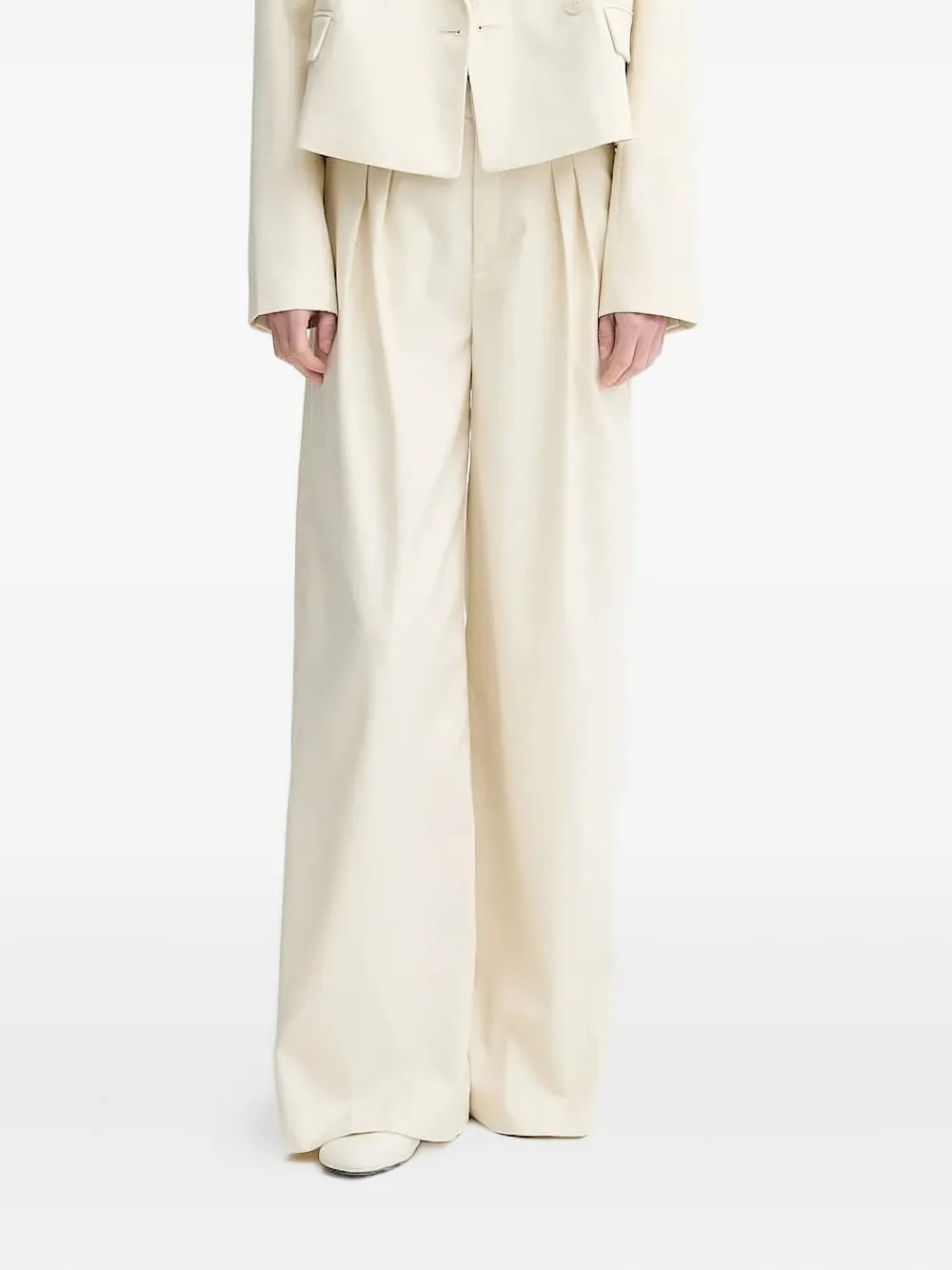 Gestuz Wide-Leg-Hose Mit Bundfalten | Nude | FARFETCH DE | Farfetch Global