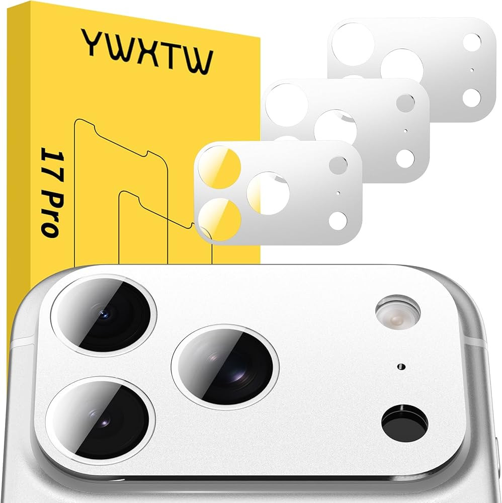 YWXTW [0 Bubbles for iPhone 17 Pro Camera Lens Protector, Full Coverage Tempered Glass Lens Scree... | Amazon (US)