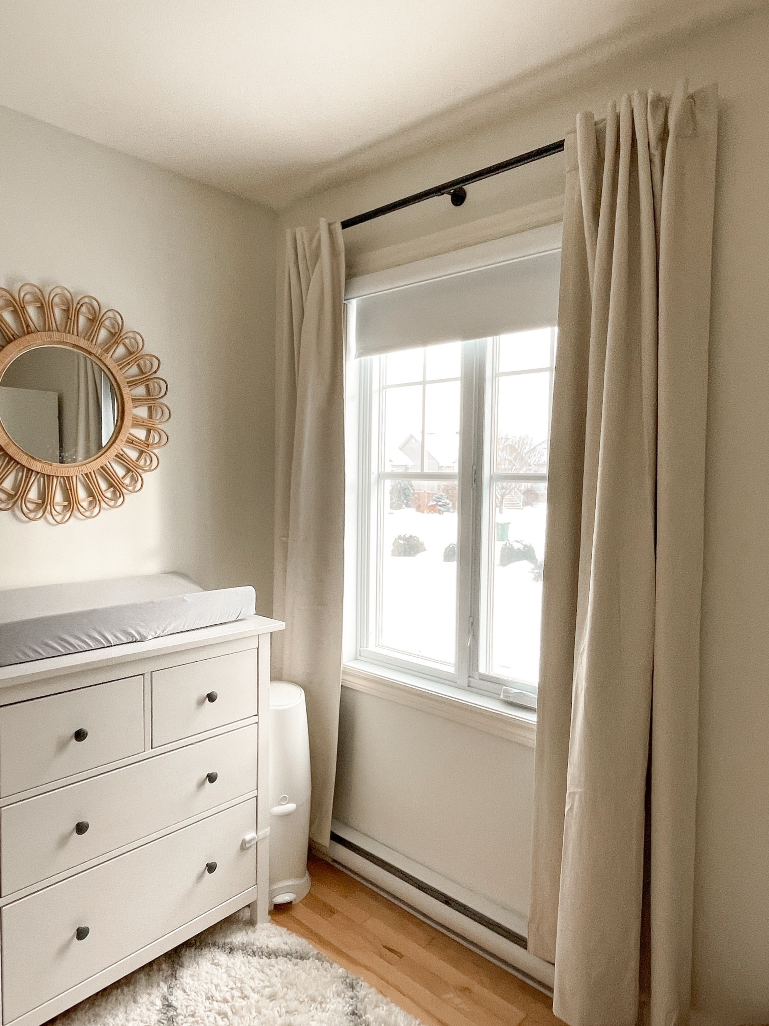 blackout curtains + wrap around curtain rod 
.
.
.
.
#neutralnursery #ltkhomefinds #amazonhomefinds #babyroom #nurserymusthaves #bohonursery #blackoutcurtains #sleep #bedroom #kidsroom #curtains #curtainrod #ltknursery #nurseryinspo

#LTKhome #LTKbump #LTKbaby
