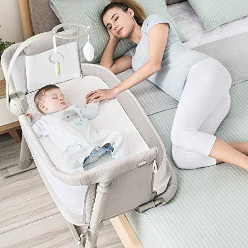 Baby Bassinet,RONBEI Bedside Sleeper Baby Bed Cribs,Baby Bed to Bed, Newborn Baby Crib,Adjustable... | Amazon (US)