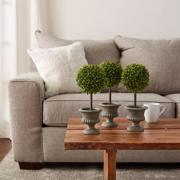 Topiary Life 1 12.5'' Faux Boxwood Topiary in Paper Pulp Urn | Wayfair North America