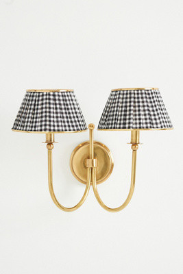 Lee Double-Articulating Shaded Brass Sconce Wall Light | Anthropologie (US)