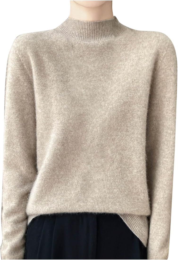 Cashmere Sweaters for Women, Fall Winter Crewneck Long Sleeve Cashmere Sweaters Casual Pullover C... | Amazon (US)