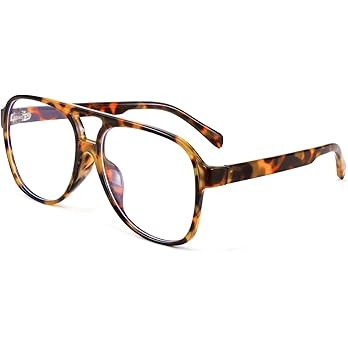 FEISEDY 70s Aviator Glasses Frame Blue Light Blocking Glasses Oversized Square Computer Glasses W... | Amazon (US)