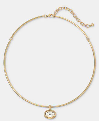 Crystal Structured Gold Tone Pendant Necklace | Macy's