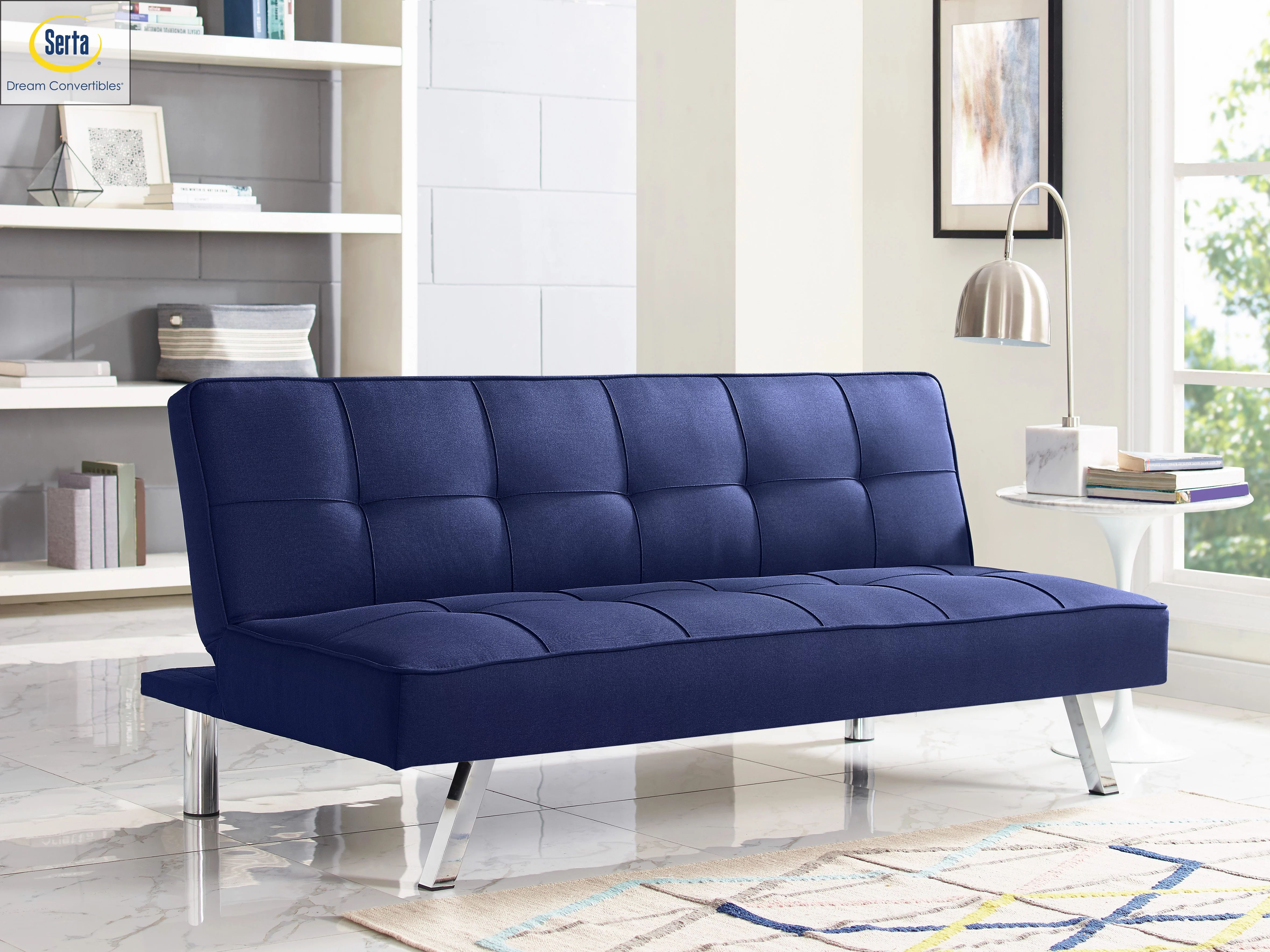 Serta Chelsea 3-Seat Multi-function Upholstery Fabric Sofa, Navy Blue | Walmart (US)