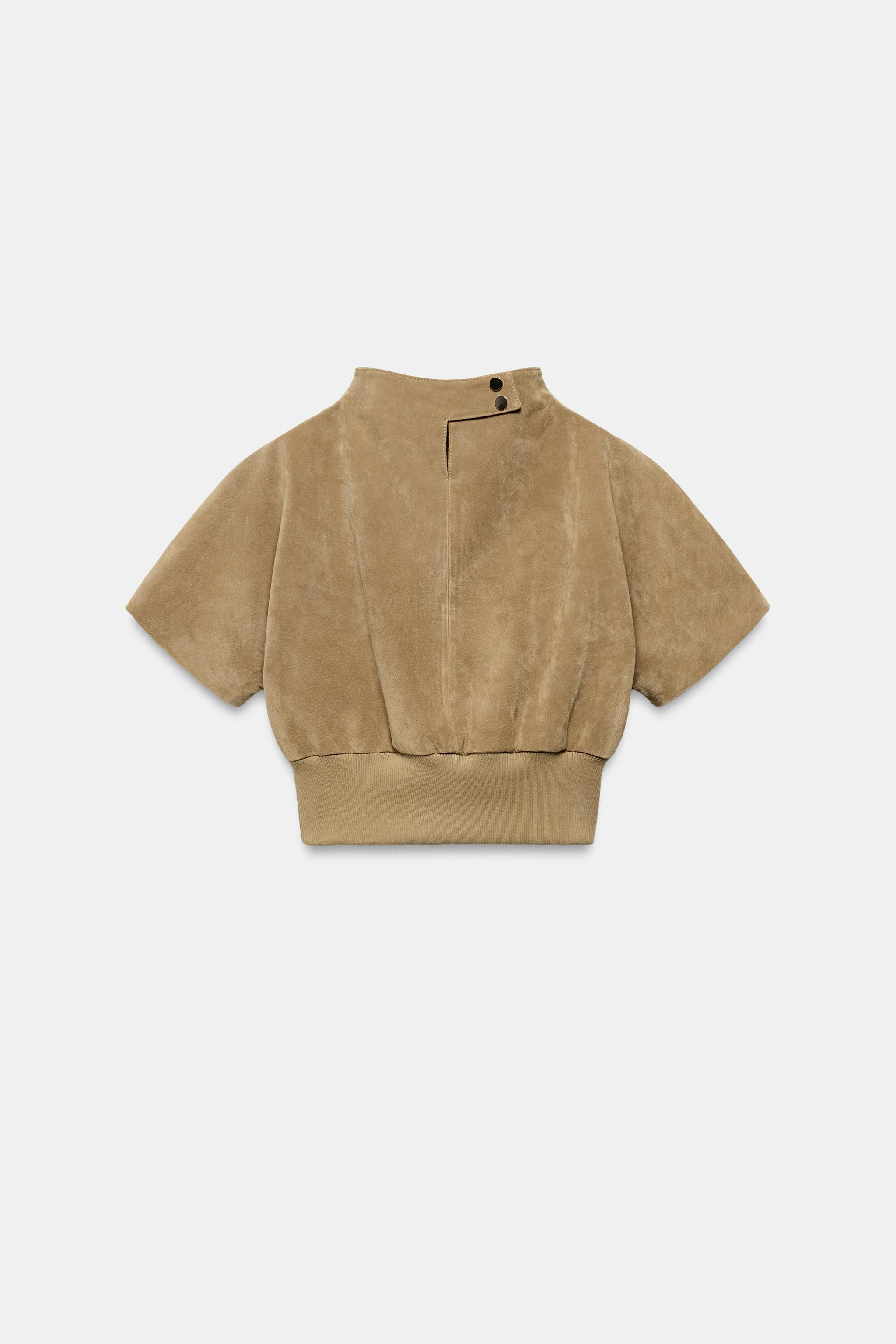 100% SUEDE LEATHER TOP | Zara US