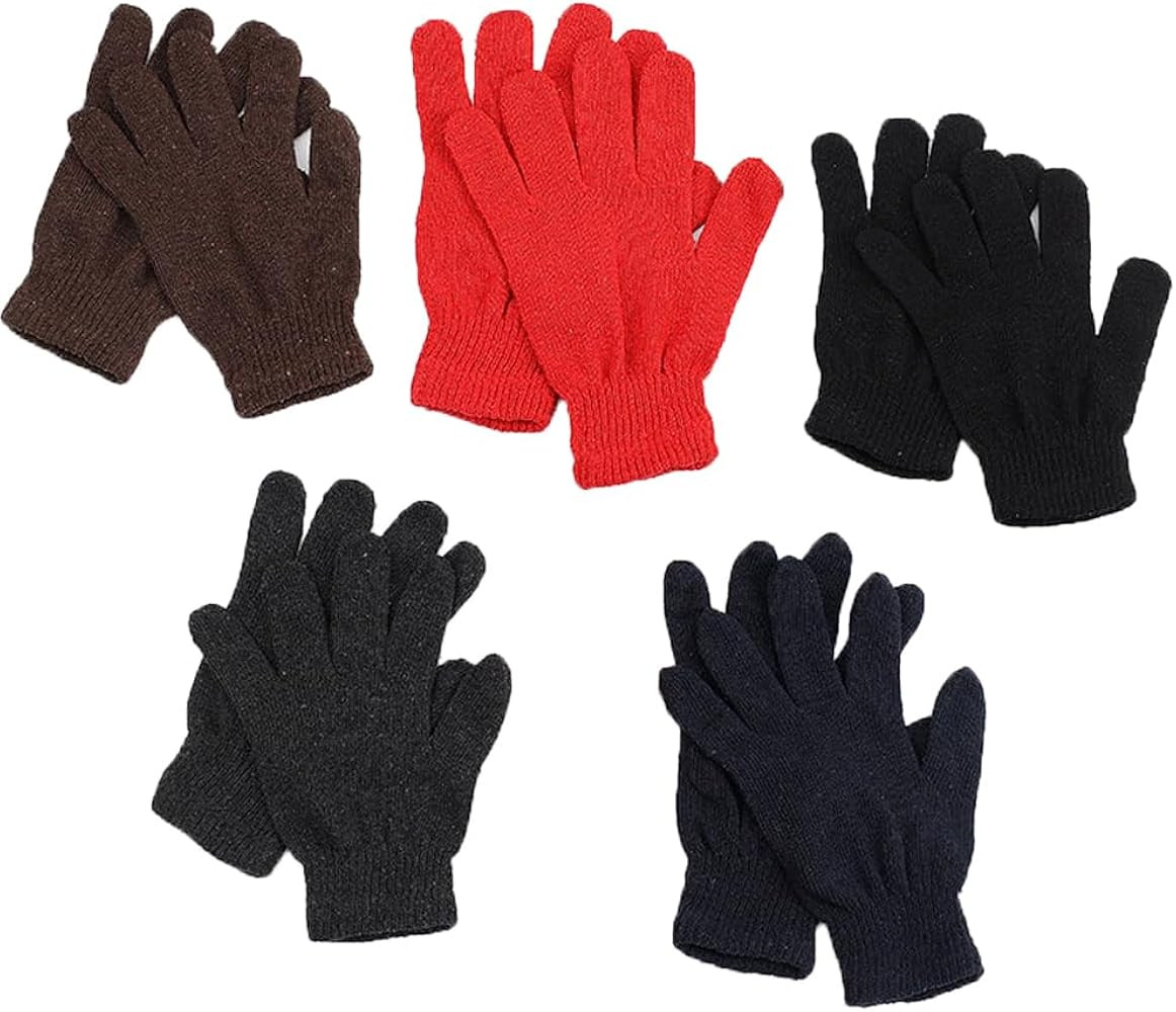 6 Pairs Winter Gloves for Women Men Hand Warmers Knit Black Gloves Cold Weather Thermal Warm Stre... | Amazon (US)