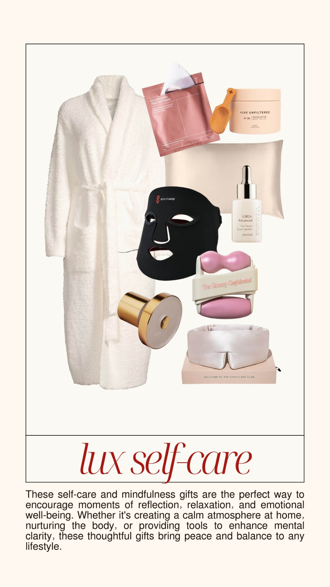 luxurious self-care Christmas gifts 

#LTKHoliday #LTKSeasonal #LTKGiftGuide