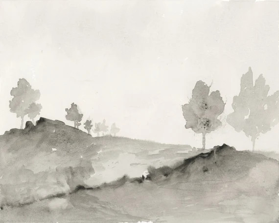 Black and White Art, Black and White Watercolor, Wall Art Series, Set of 4 Neutral Art | Still Se... | Etsy (US)