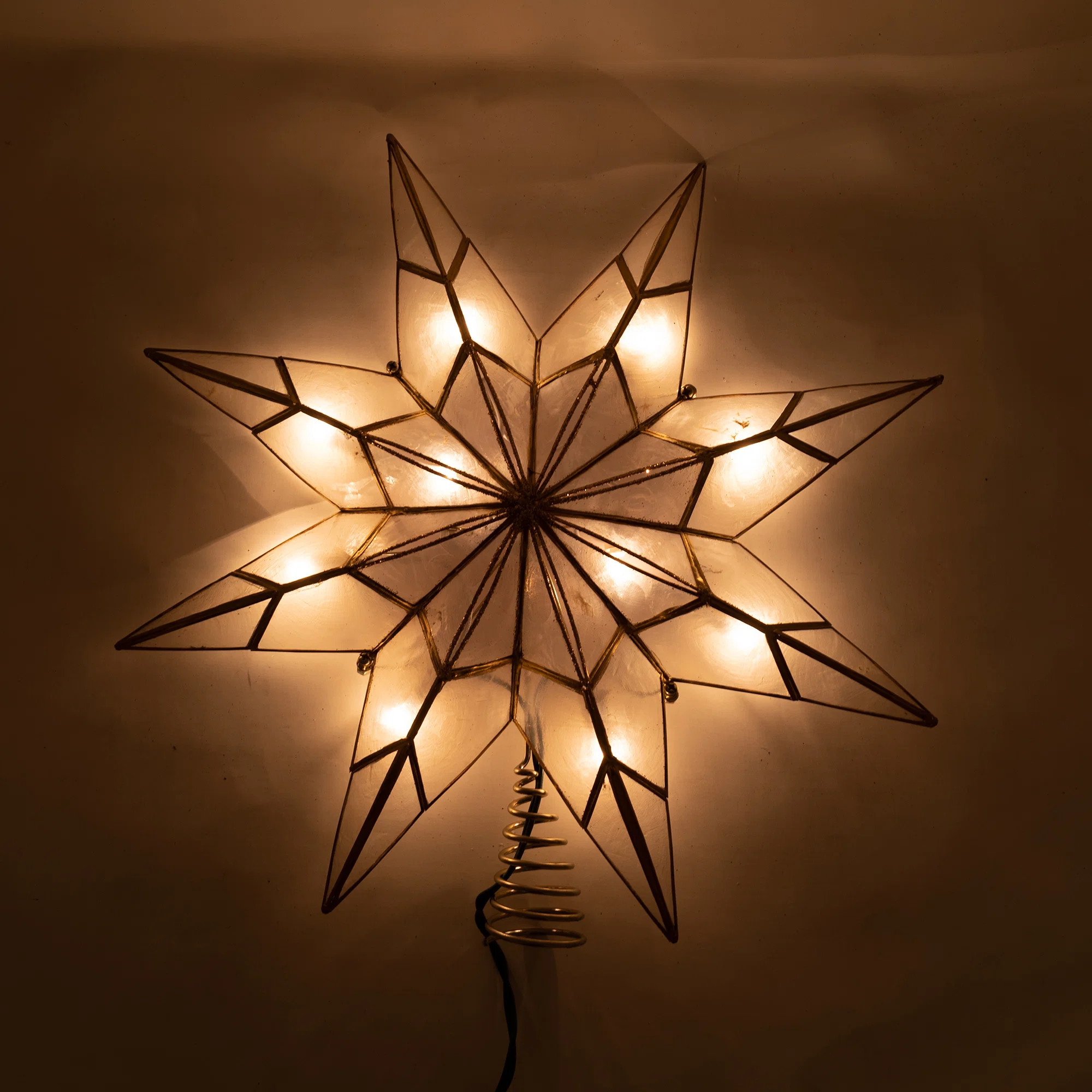 Kurt Adler 10-Light 8-Point Capiz Star Tree Topper & Reviews | Wayfair | Wayfair North America