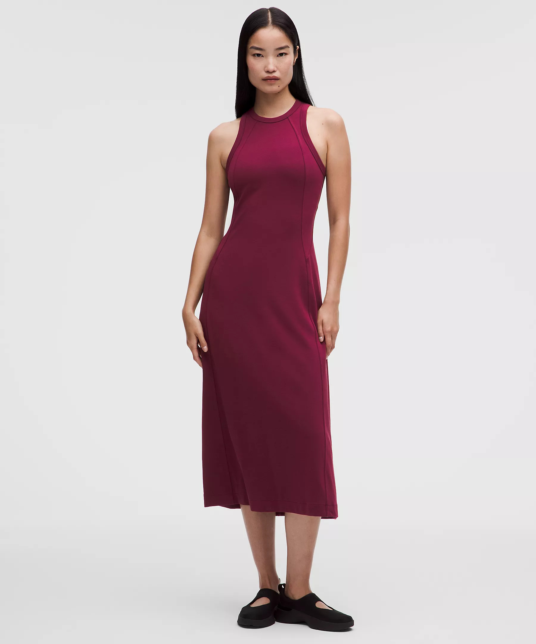 Tech Ribbed Fit-and-Flare Midi Dress | Lululemon (US)