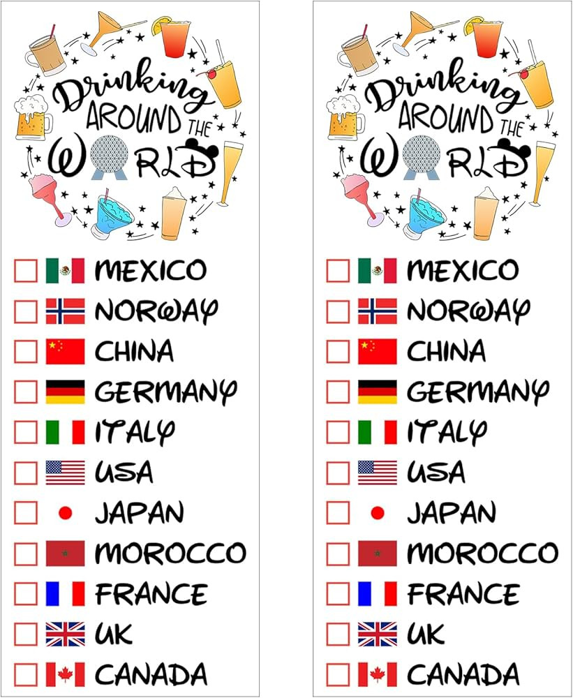 Drinking Around The World - Pack Of 2 Temporary Tattoo | Amazon (US)