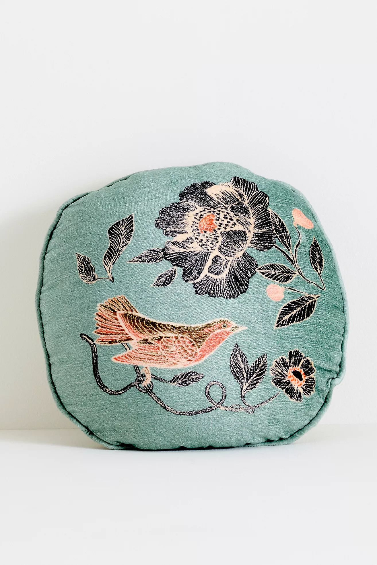 Claudette Cotton Velvet Printed Floral Pillow | Anthropologie (US)