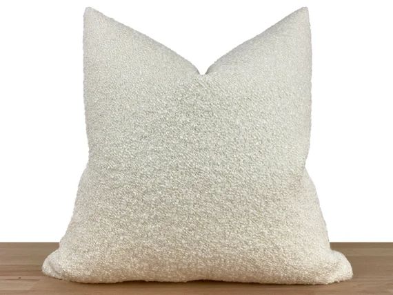 Ecru Boucle Pillow Cover Textured Super Soft Pillow Cover | Etsy | Etsy (US)