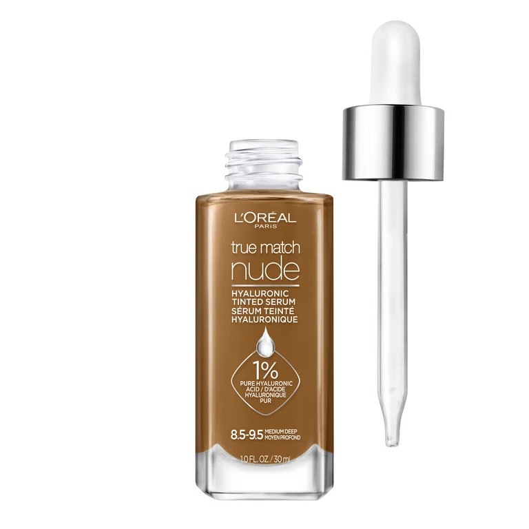 L'Oreal Paris True Match Hyaluronic Tinted Serum Foundation Makeup, 9.5 Medium Deep, 1 fl oz | Walmart (US)