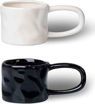 Ceramic Espresso Shot Cups (Set of 2), 2.5oz Small Tiny Coffee Cups, Mini Demitasse Mugs for Latt... | Amazon (US)