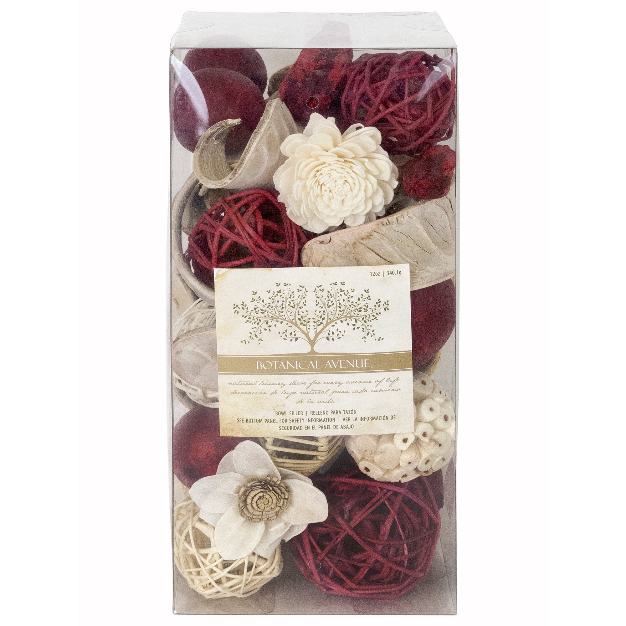 Botanical Avenue Maroon Decorative Bowl Filler | Walmart (US)