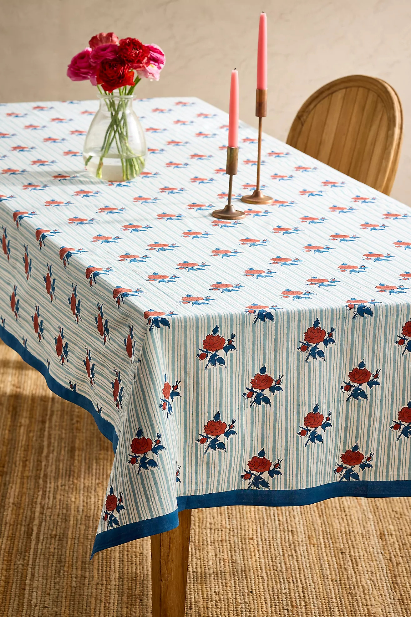 Soil to Studio Rose Stripe Tablecloth | Anthropologie (US)