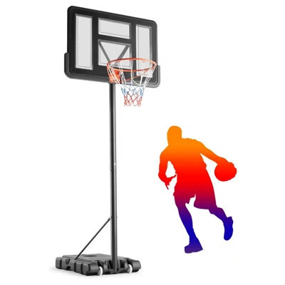 Basketball Hoop Outdoor 4.2-10Ft Adjustable Portable Basketball Goal For Kids Youth Adults In Backyard, Driveway, 44 Inch Shatterproof Backboard | Wayfair North America