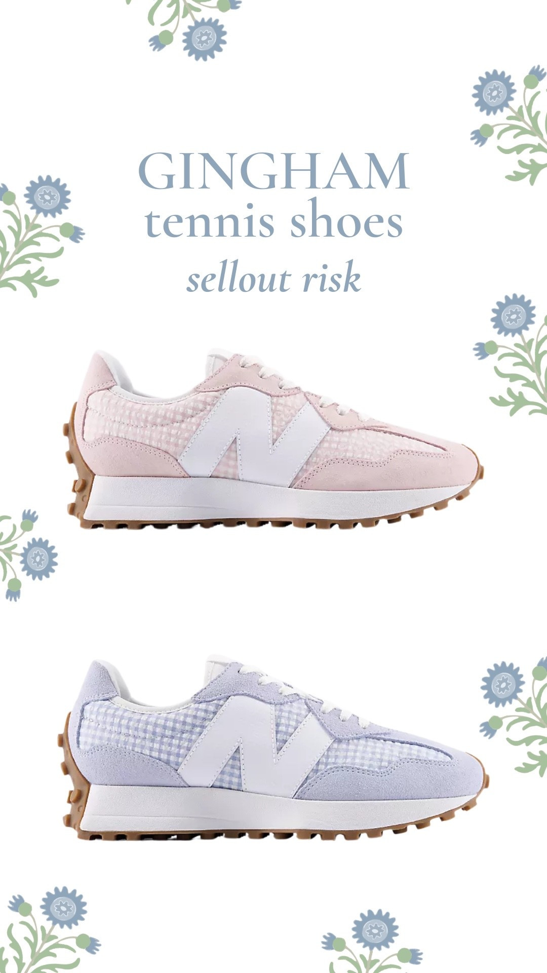RUN don’t walk to this adorable pink gingham and blue gingham sneakers - they’re selling out QUICK!