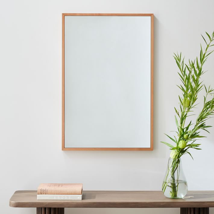 Thin Wood Rectangle Wall Mirror - 24"W x 36"H | West Elm (US)
