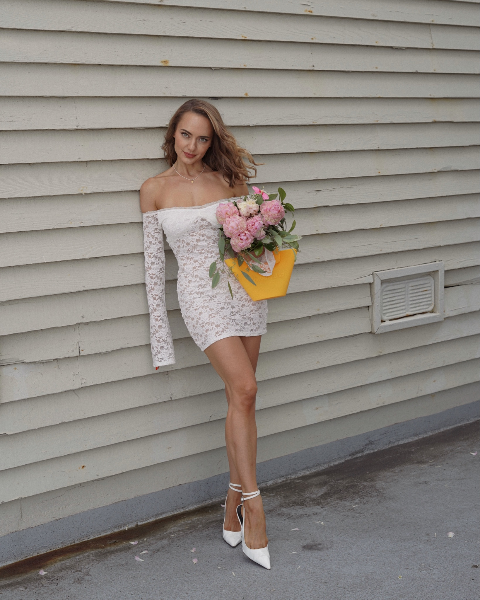 Long sleeve white lace dress and wrap wedge heels 🤍 

#LTKxPrimeDay #LTKFindsUnder50 #LTKStyleTip