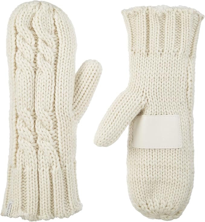 isotoner Women's Chunky Cable Knit Sherpasoft Mittens | Amazon (US)