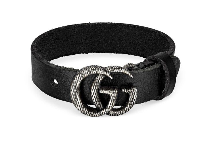 Gucci Engraved Double G leather bracelet | Gucci (US)