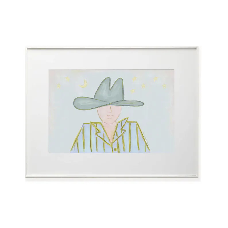 Coastal Cowboy Art Print - Western Colorful Cowboy - Funky Art Print - Etsy | Etsy (US)