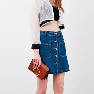 Buttoned Denim Skirt | YesStyle Global