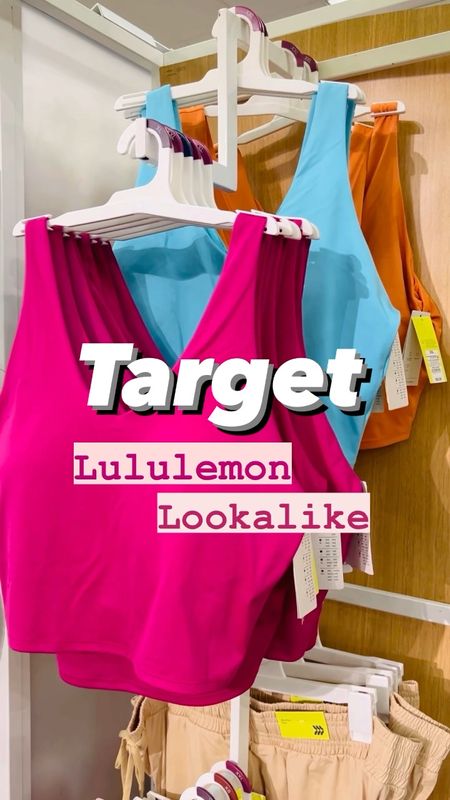 Highly rated Lululemon lookalike tank at Target! Built in cups, multiple colors available but sizes going fast! I’m wearing a size medium in each. Medium leggings. 

#LTKunder50 #LTKfit #LTKstyletip