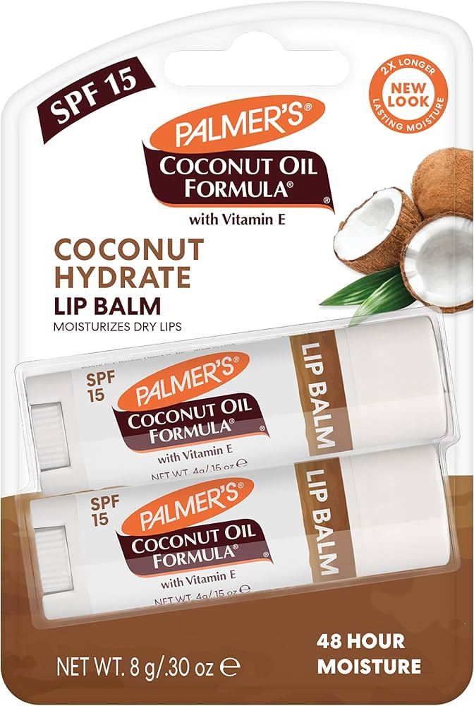 Palmer's Coconut Oil Formula Lip Balm Duo with SPF 15 and Vitamin E, All-Day Moisturizing Sunscre... | Amazon (US)