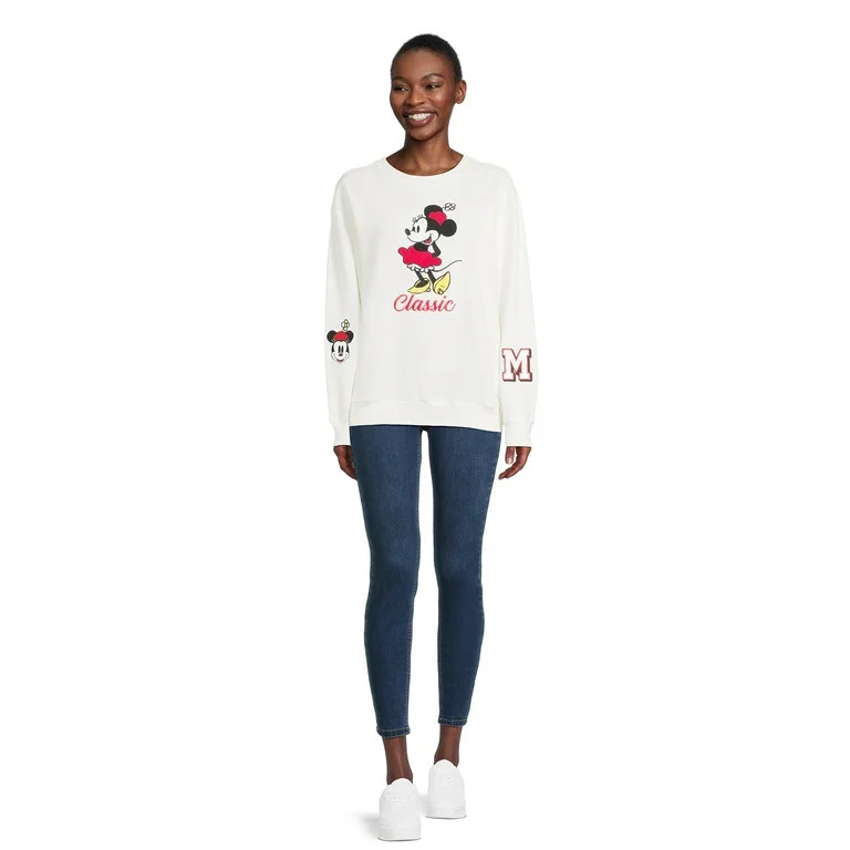 Minnie Mouse Women’s Chenille Patch Sweatshirt with Long Sleeves | Walmart (US)