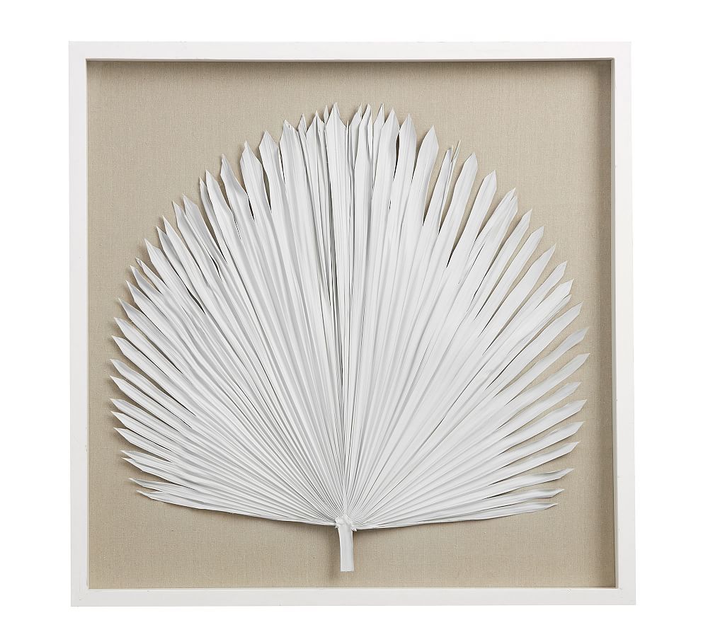 Palm Leaf Shadow Box Wall Art - White | Pottery Barn (US)