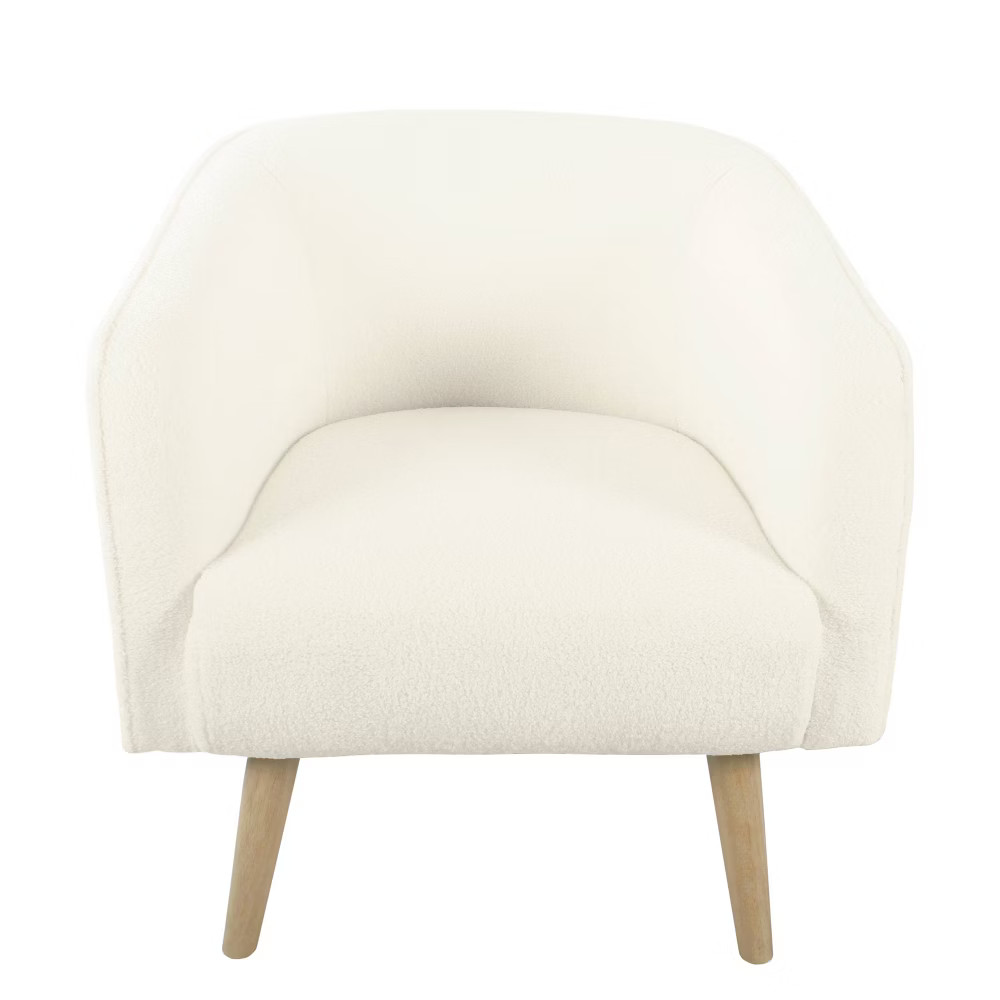Sherpa Accent Chair with Wood Legs Cream - HomePop | Target