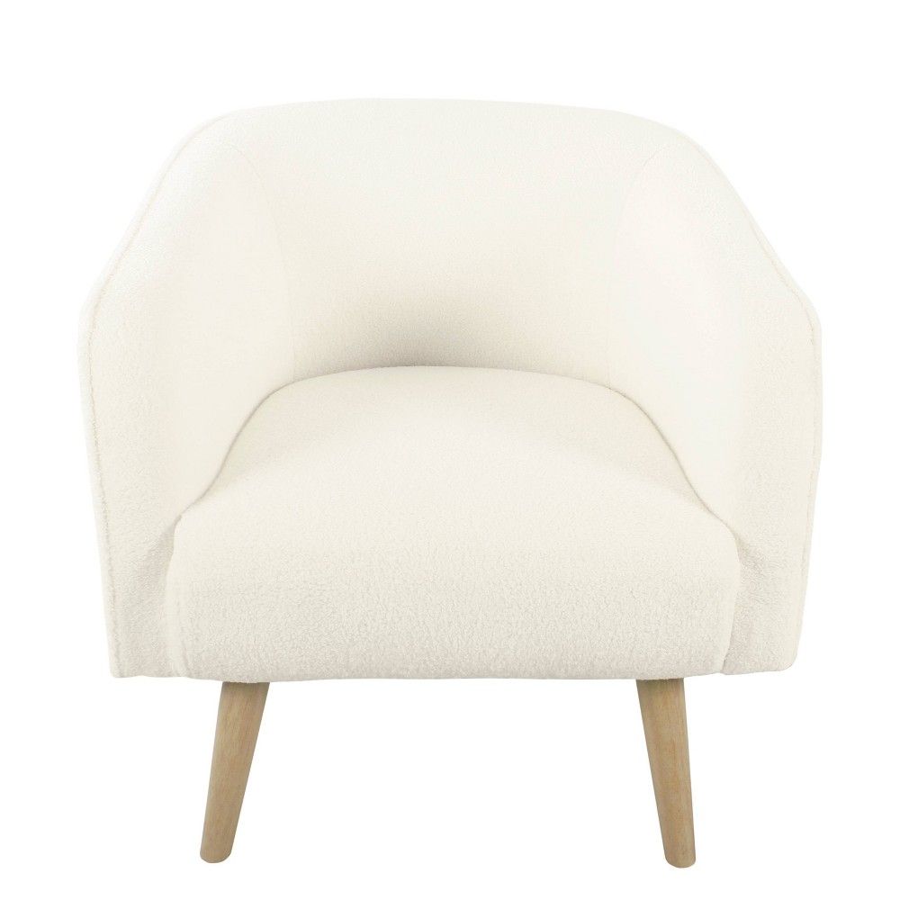 Sherpa Accent Chair with Wood Legs Cream - HomePop | Target