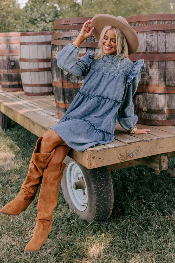 With You Always Chambray Dress | Impressions Online Boutique