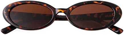 Oval Sunglasses for Women,90s Retro Small Trendy Shades | Vintage Chic Cute,Skinny,Lightweight,Co... | Amazon (US)