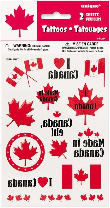 Canada Day Tattoo Sheets, 2ct | Amazon (CA)