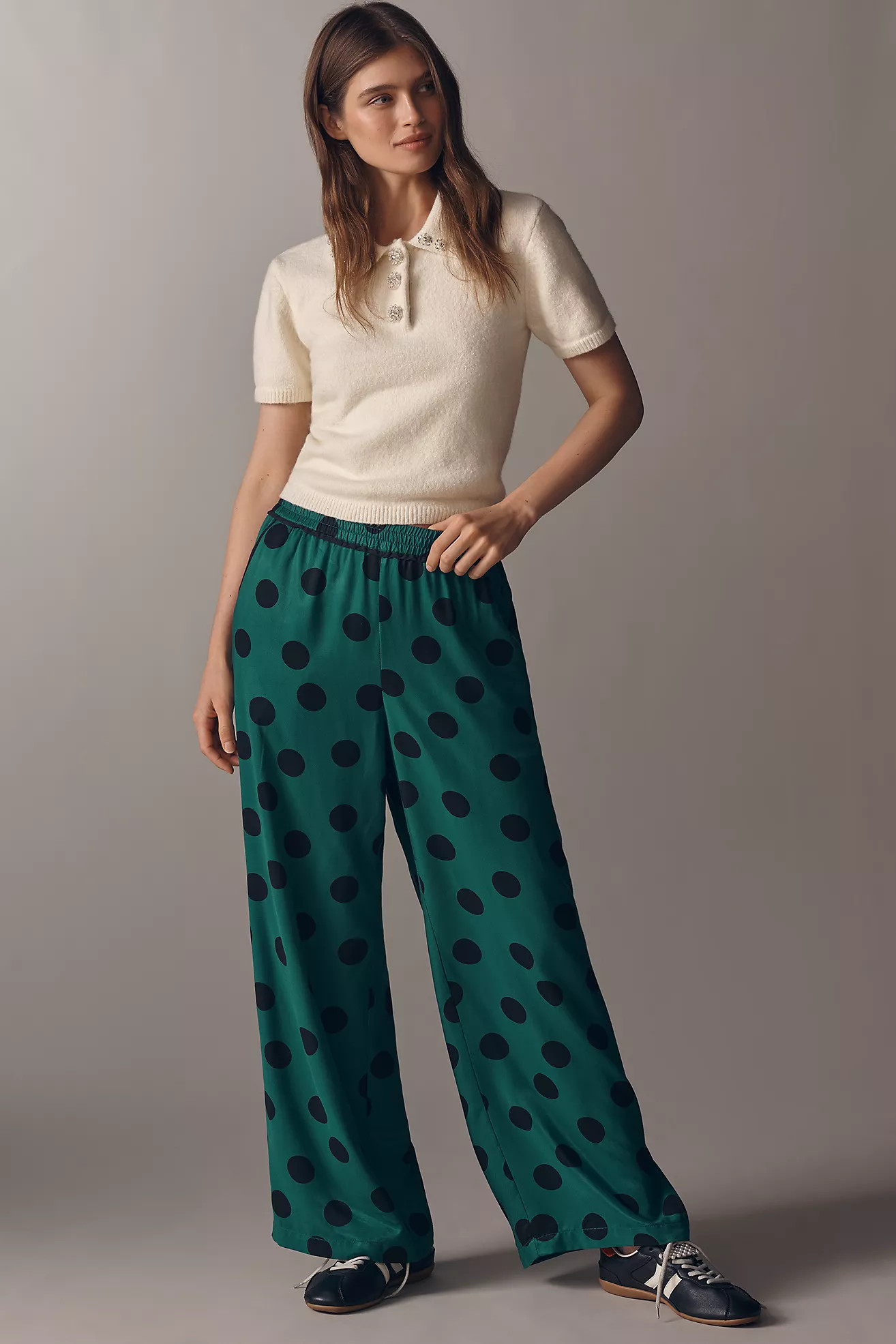 The Brooklin Printed Wide-Leg Pull-On Pants by Maeve | Anthropologie (US)