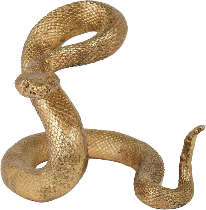 Guichifun Snake Statue Decor Collectible Figurines - Gold Resin Animal Chinese New Year Mascot Ho... | Amazon (US)