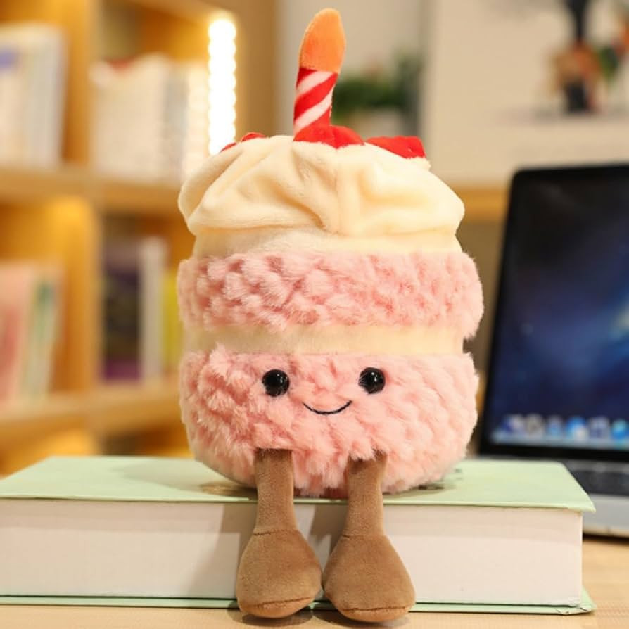 28cm/11 Birthday Cake Plush Toy ，Cute Smile Cake Pillow Stuffed Animals Funny Soft Food Plushie... | Amazon (US)
