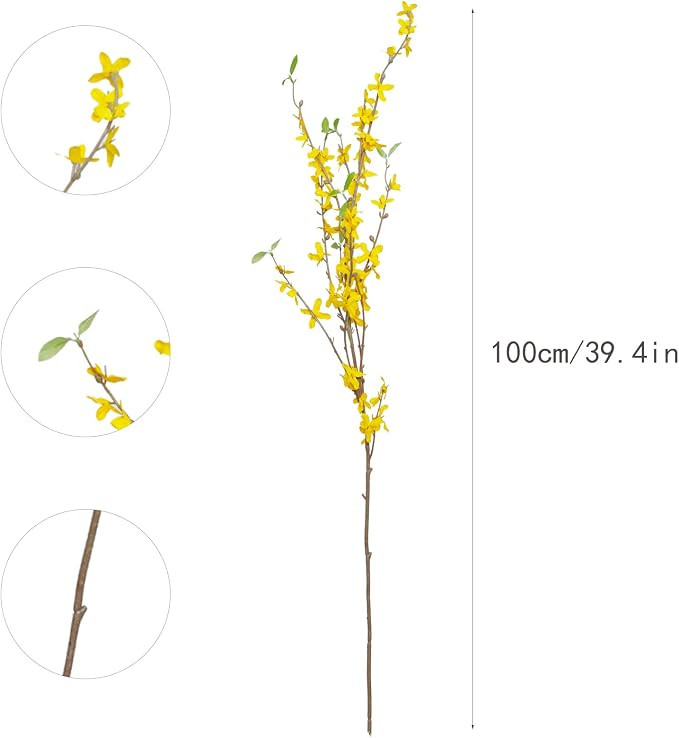 Artificial Forsythia Branches, 6 Pcs 39.4 Inch Cherry Blossom, Spring Flowers Artificial for Deco... | Amazon (US)