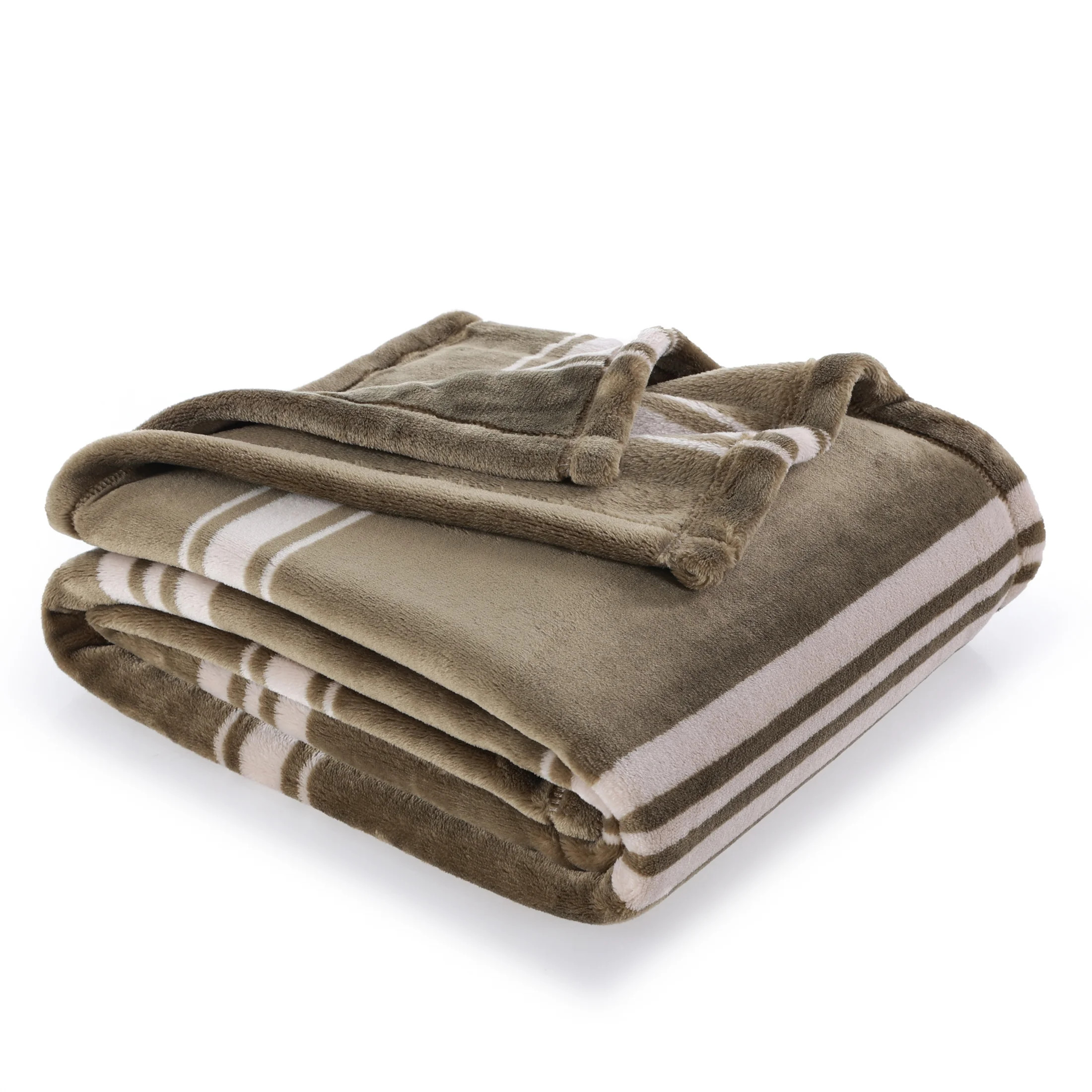 Berkshire Blanket EcoThread TM Throw Olive Stripe size 50” X 70” machine washable | Walmart (US)