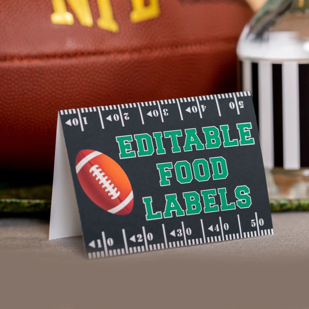 Football Party Food Labels Printable Football Food Tent Football Birthday Party Food Labels Footb... | Etsy (US)