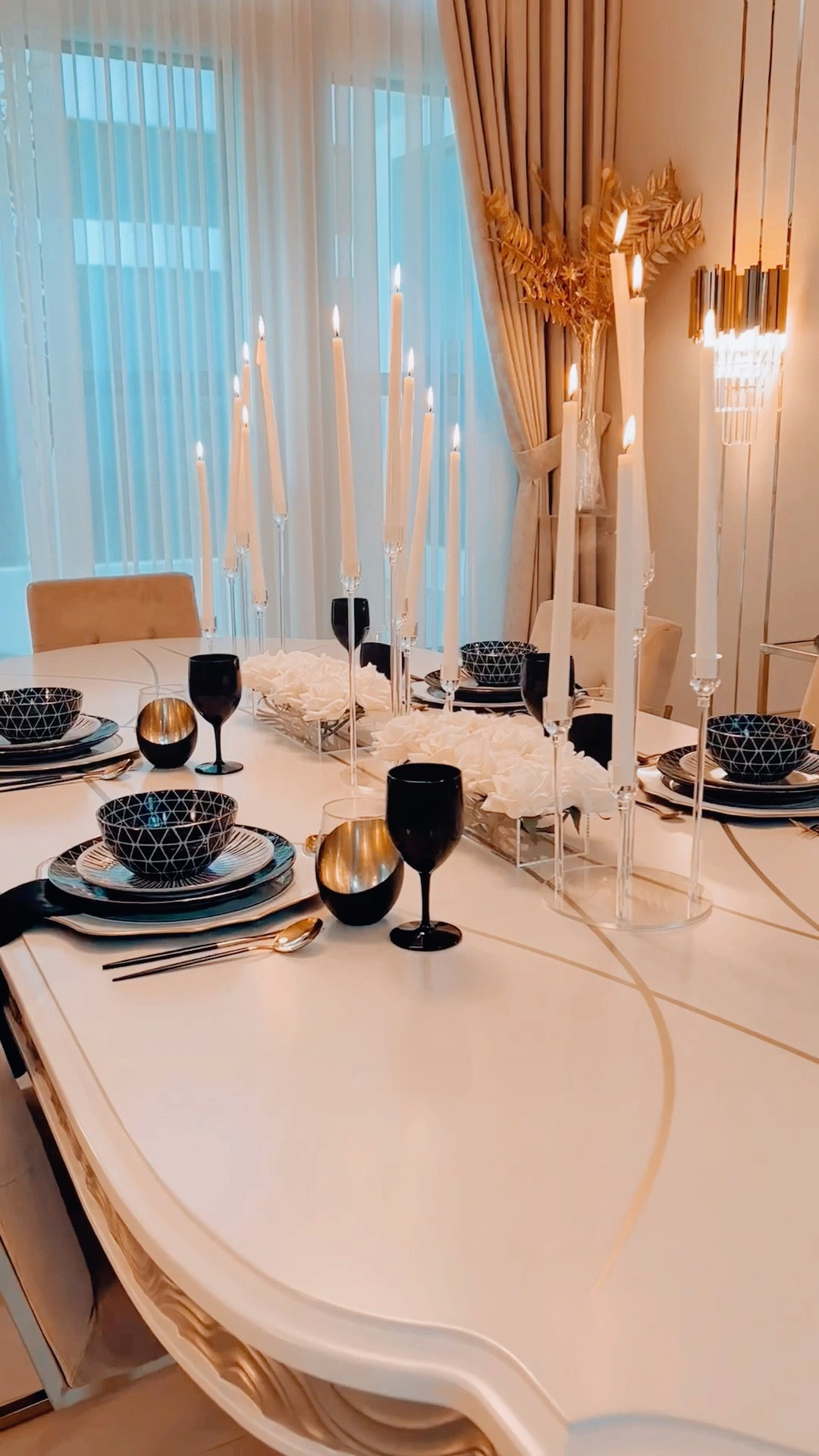 I love contemporary tablescapes more and more every day. I appreciate the clean lines, the symmetry, and the modern accents that make a table design special. For this inspiration, I used a stylish black and white set I received from Thyme and Table. I paired it with clear acrylic candle holders, clear rectangular vases, and simple but elegant centerpieces. These plates are versatile because they are fantastic in a formal setting, but I also use them daily (I always keep three or four sets handy, and I alternate them to elevate our meal routine). You can shop this post at Walmart.com. Please show me what you created with them! 

#LTKhome