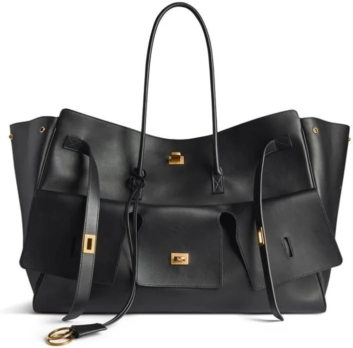 Cowhide tote bag fashionable high-end large bag handbag large capacity ladies motorcycle bag | Amazon (US)