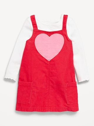 Sleeveless Corduroy Heart Dress and T-Shirt Set for Toddler Girls | Old Navy (US)